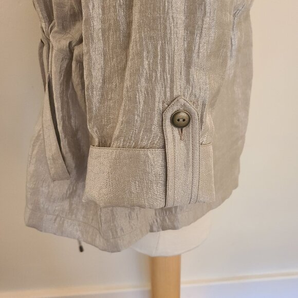Hearts of Palm Gold Metallic Utility Jacket with Drawstring Waist - Picture 6 of 7